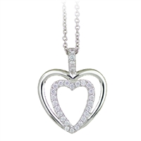 Hjerte halskæde i sølv med zirkonia sten | By Gotte's 